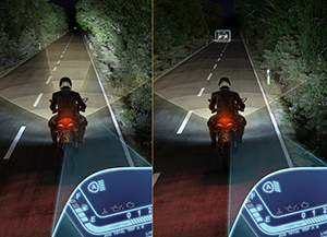 Eine optimale Sicht ist insbesondere in der Nacht unerlässlich, wenn das Risiko für einen Unfall doppelt so hoch ist wie am Tag. Der Intelligente Scheinwerferassistent ermöglicht eine bessere Sicht in der Nacht. © Continental AG