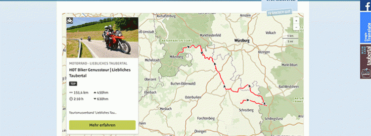 Das Liebliche Taubertal setzt auf Motorradreisende